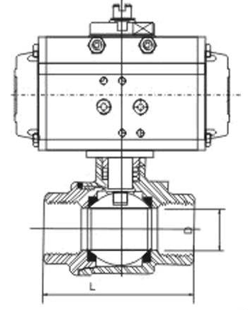 气动二片式内螺纹球阀结构图